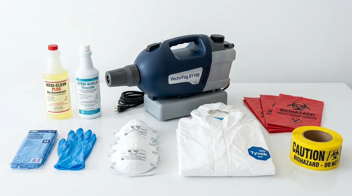 Professional biohazard remediation crew working in Hawaiian Paradise Park